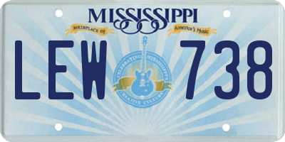 MS license plate LEW738