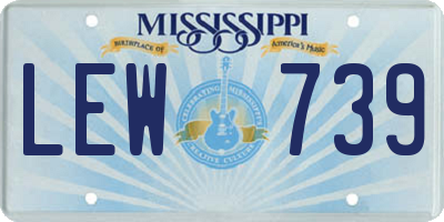MS license plate LEW739