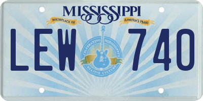 MS license plate LEW740