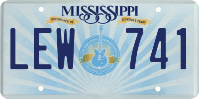 MS license plate LEW741