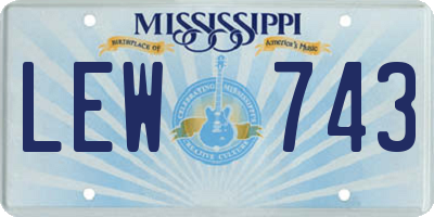 MS license plate LEW743