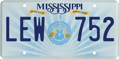 MS license plate LEW752