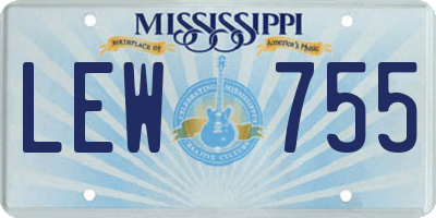 MS license plate LEW755