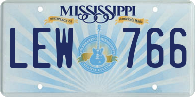 MS license plate LEW766