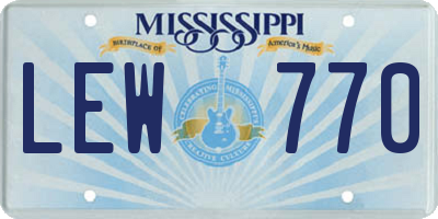 MS license plate LEW770