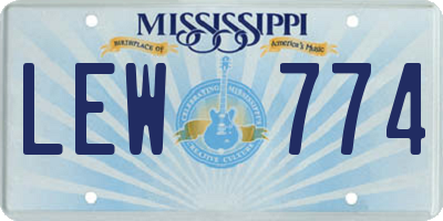MS license plate LEW774