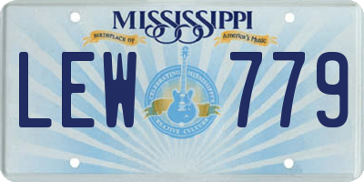 MS license plate LEW779