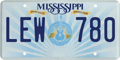 MS license plate LEW780
