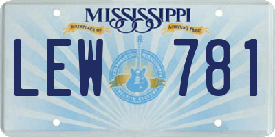 MS license plate LEW781