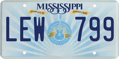 MS license plate LEW799