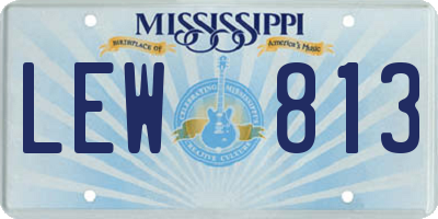 MS license plate LEW813