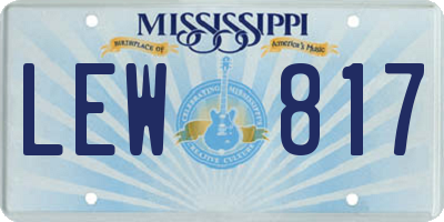 MS license plate LEW817