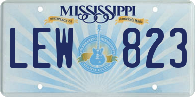 MS license plate LEW823