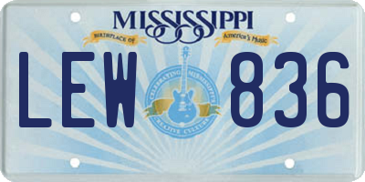 MS license plate LEW836