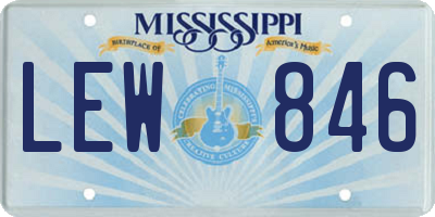 MS license plate LEW846