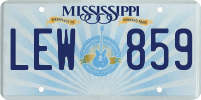 MS license plate LEW859