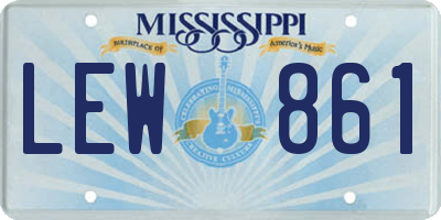 MS license plate LEW861