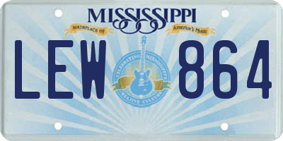 MS license plate LEW864