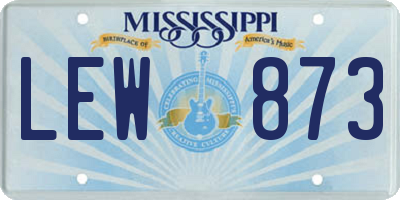 MS license plate LEW873