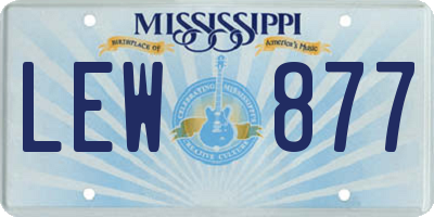 MS license plate LEW877
