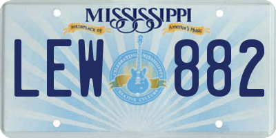MS license plate LEW882