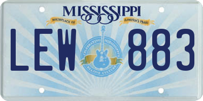 MS license plate LEW883