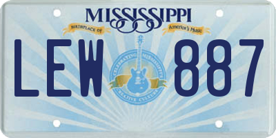 MS license plate LEW887