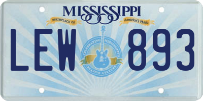 MS license plate LEW893