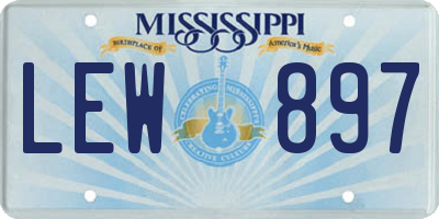 MS license plate LEW897