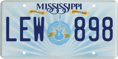 MS license plate LEW898