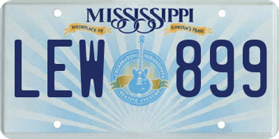 MS license plate LEW899