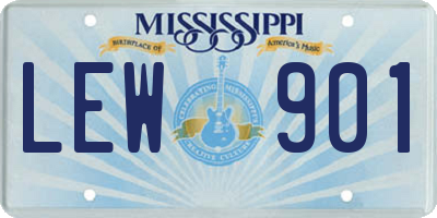 MS license plate LEW901