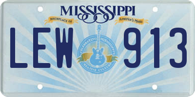 MS license plate LEW913