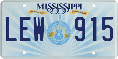 MS license plate LEW915