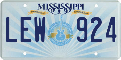 MS license plate LEW924
