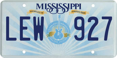 MS license plate LEW927