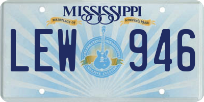 MS license plate LEW946