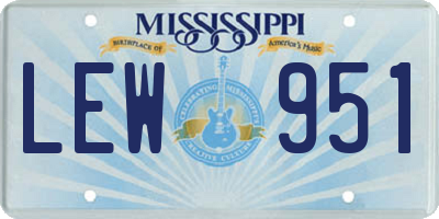 MS license plate LEW951