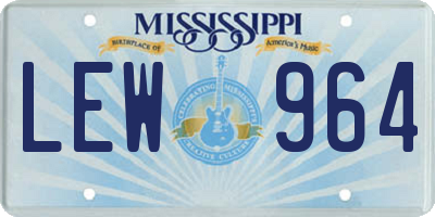 MS license plate LEW964