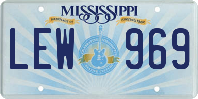 MS license plate LEW969
