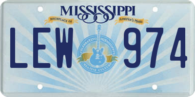 MS license plate LEW974