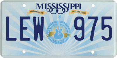 MS license plate LEW975