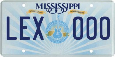 MS license plate LEX000