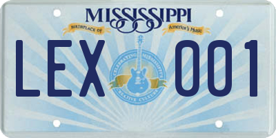 MS license plate LEX001