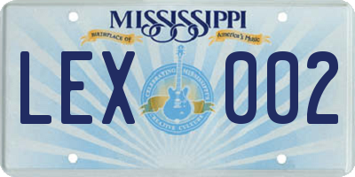 MS license plate LEX002