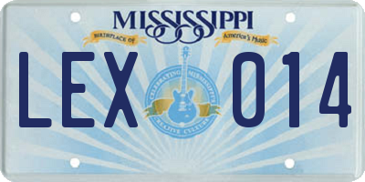 MS license plate LEX014