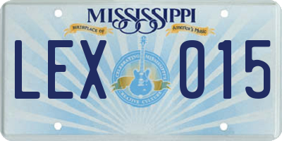 MS license plate LEX015