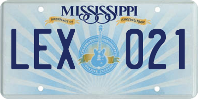 MS license plate LEX021