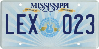 MS license plate LEX023