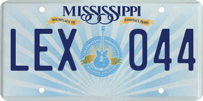 MS license plate LEX044
